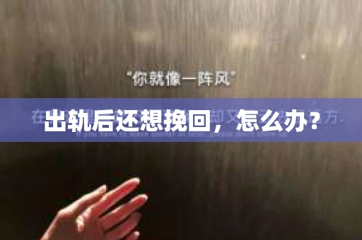 出轨后还想挽回，怎么办？