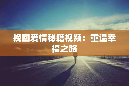 挽回爱情秘籍视频：重温幸福之路