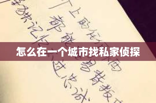 怎么在一个城市找私家侦探