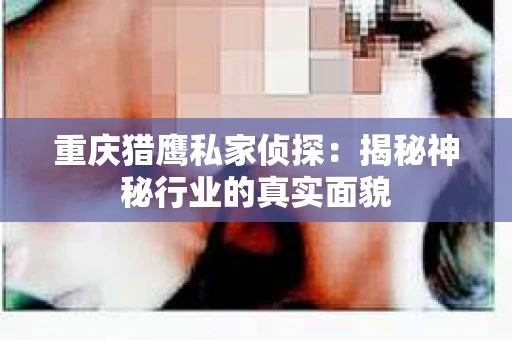 重庆猎鹰私家侦探：揭秘神秘行业的真实面貌
