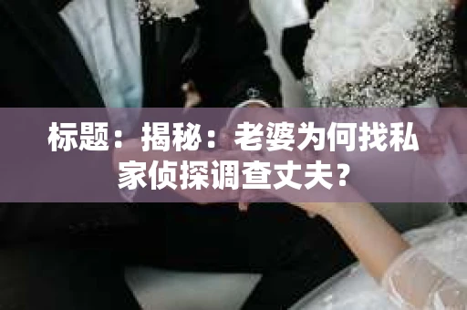 标题:揭秘:老婆为何找私家侦探调查丈夫? 标题:揭秘:老婆为何找私家侦探调查丈夫?